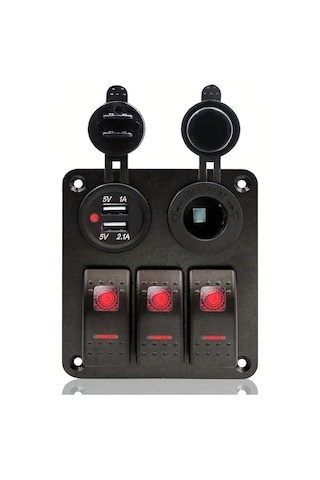 Motion003 3 Adet Usb Sarjli Sigara Cakmagi 12v 24v Kirmizi Kaya Paneli Gece Aydinlatmali Araba Karavan Kamyonlar Icin
