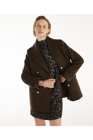 Yargıcı Kruvaze Palto Kahve Melanj