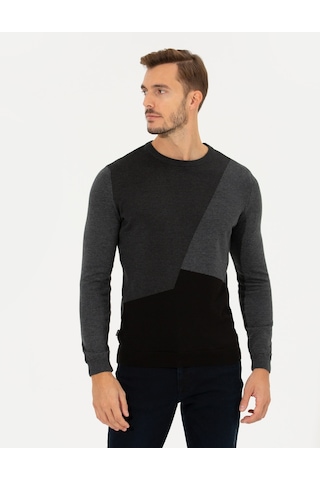 Pierre Cardin Erkek Gri Melanj Triko Kazak 50261154-vr086 Gri Melanj