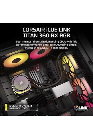 Corsaır 360mm Tıtan 360rx Cw-9061018-ww Am5-1851p Rgb Sıvı Soğutmalı İşlemci Fanı