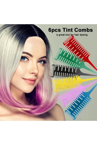 Suofeng 6'li Saç Boyama Ve Şekillendirme Tarakları - Profesyonel Renk Ayrımı Ve Vurgulama Seti