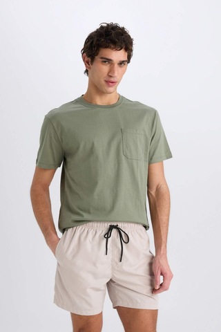 Defacto Regular Fit Kısa Boy Yumuşak Tuşeli Deniz Şortu E0993ax25hsbg187 Bej