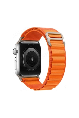 Apple Watch Uyumlu 42mm Mountain Kordon - Turuncu