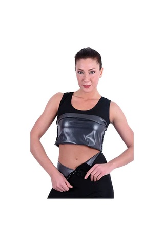 Pastimore Termal Sauna Agraflı Şort Atlet Takım Siyah Siyah