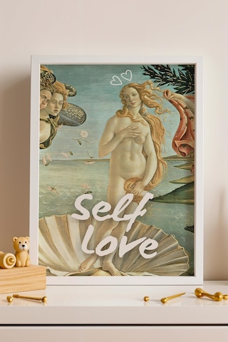 Saturn The Birth Of Venus Self Love Çerçeveli Tablo Modern Dokunuşlu Klasik Sanat Altered Art