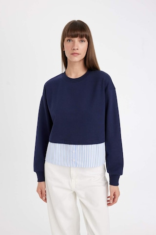DeFacto Relax Fit Bisiklet Yaka Etek Ucu Detaylı Basic Düz Sweatshirt D5747AX24AUNV251
