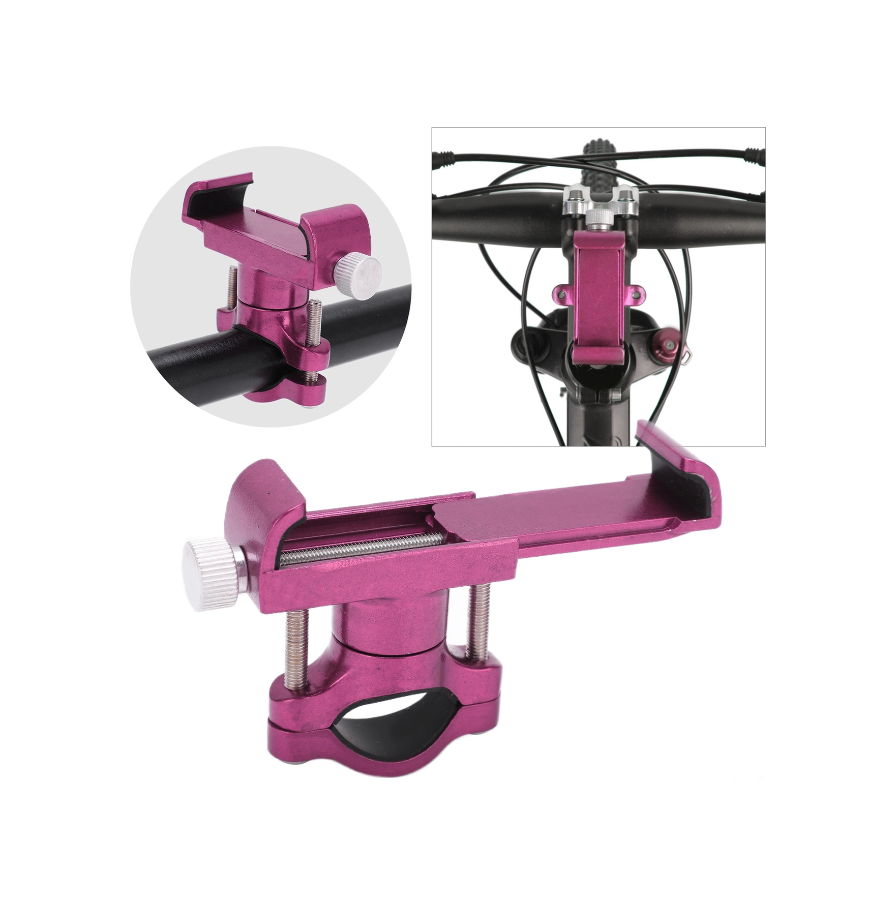 Vkemall Alüminyum Bisiklet Motor Elektrikli Araç Telefon Tutucu 360 Döner Saçma Dayanıklı Navigasyon Ve Müzik İçin 6-10cm Telefon Uyumlu Pembe Pembe