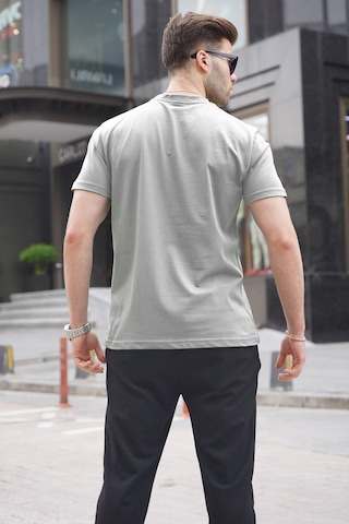 Madmext Boyalı Gri Regular Fit Basic Erkek Tişört 6131 Gri