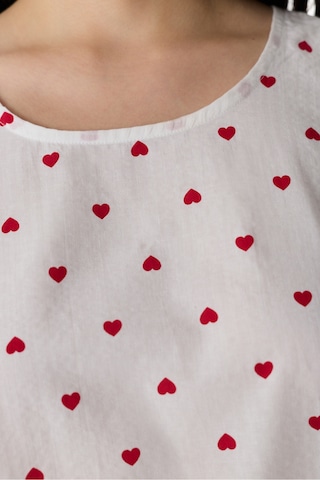 Penti Kırık Beyaz Red Hearts Atlet Pijama Üstü