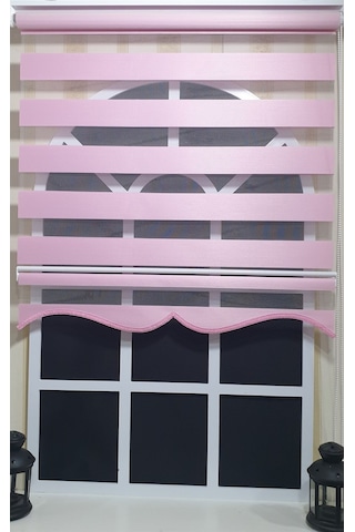 Zebra Stor Perde Pembe Etek Dilimli St 005