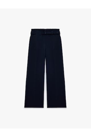 Koton Kemerli Düz Bol Paça Kumaş Pantolon Lacivert 6sak40263pw
