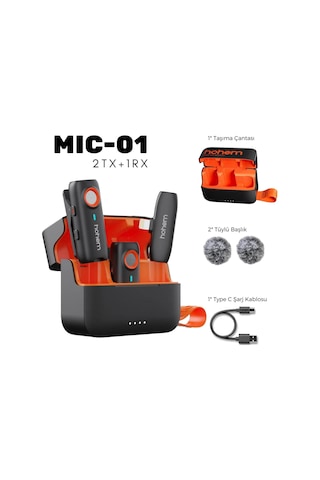 Hohem Mıc-01 Wireless 2 Kişilik Yaka Mikrofonu Lightning