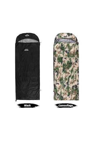 600g Kuş Tüyü Uyku Tulumu Beyaz Kaz Tüyü Siyah Siyah