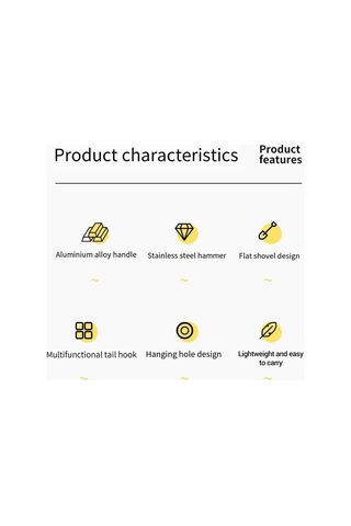 Moveevo Gümüş Çelik-alüminyum Kamp Çekiç, Çadır Çivi Kaldırıcı, Açık Hava Çivi Takma Aleti Gümüş