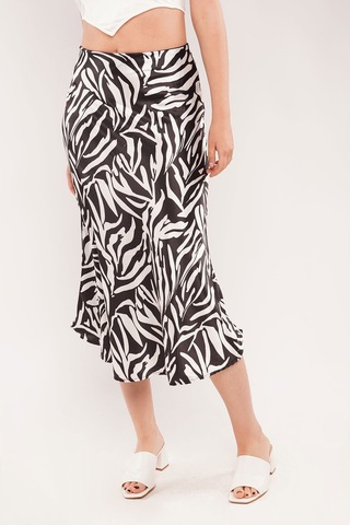 Gabria Saten Etek Siyah - Haki