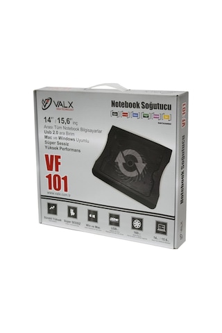 Valx Vf 101 Ledli Fanlı Notebook Soğutucu Siyah