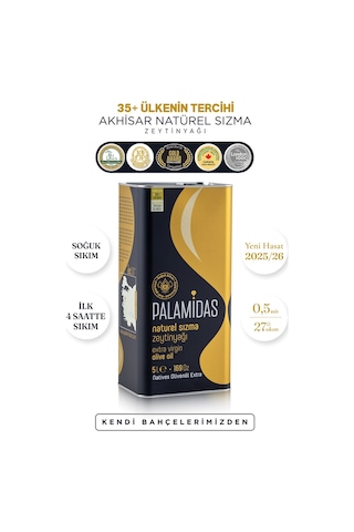 Palamidas Soğuk Sıkım Natürel Sızma Zeytinyağı Özel Harman 5 L