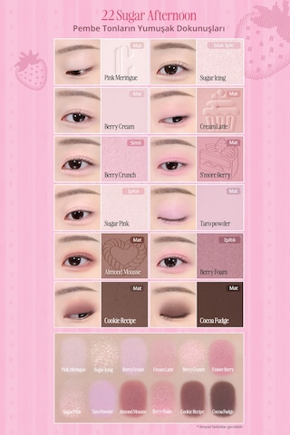 Hafif Dokulu Yoğun Renklere Sahip Göz Farı Paleti Clıo Pro Eye Palette Air 22 Sugar Afternoon