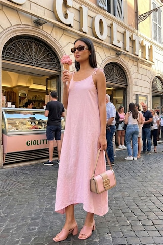 Lela Bayan Elbise 5865732 Toz Pembe Toz Pembe