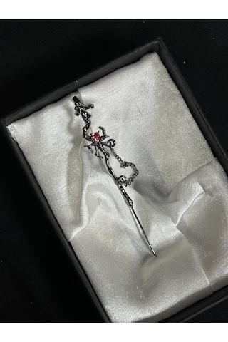 Dükkan Design Gotik Elf Küpe Antrasit