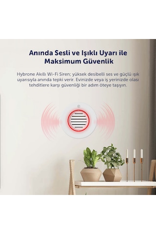 Hybrone Akıllı İç Ortam Siren Uzaktan Kontrol Ayarlanabilir Ses Süresi Yangına Dayanıklı