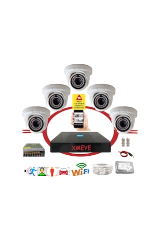 5' Li 5 Megapiksel Sony Lens 1080p 36 Ir Led İç Mekan Plastik Kasa Güvenlik Kamerası Seti Bs D136b