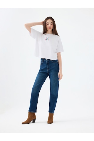 Loft Long Crop Kadın Tshirt K.kol Lf2040499 Q1.v1 Beyaz