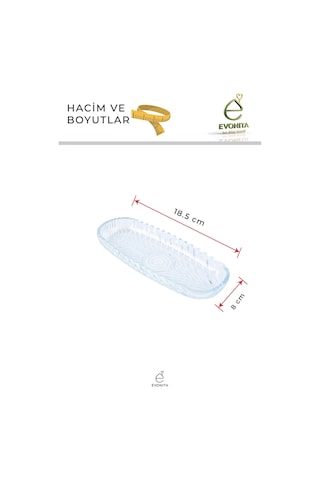 4 Lü Cam Kayık Sunum Tabağı Şeffaf Servis Tabağı Kahvaltılık Meze Çerez Tabak Oval Şık