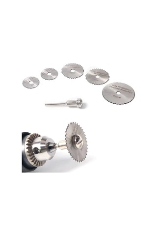 Zhltools Metal 6 Parça Mini Matkap Ucu Ahşap Kesme Yuvarlak Çelik Bıçak Disk Testere Seti Kiti