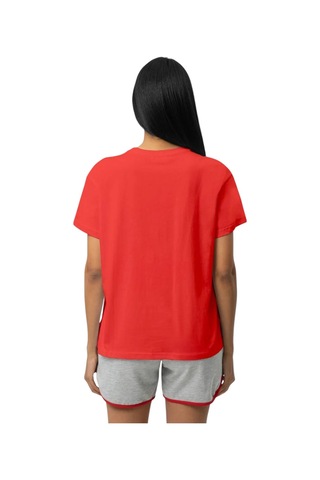 Kadın Bisiklet Yaka T-shirt Nfr-w50061 Kırmızı