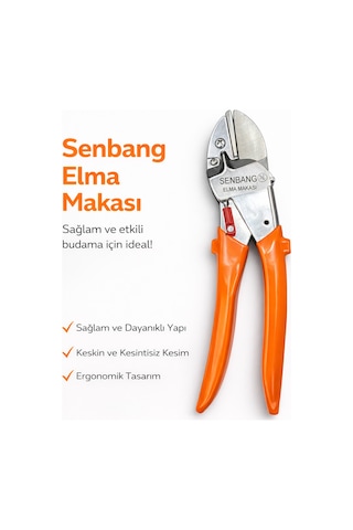 Senbang Elma Makası Profesyonel Budama Makası Keskin Çelik Bıçaklı Ergonomik Bahçe Makası