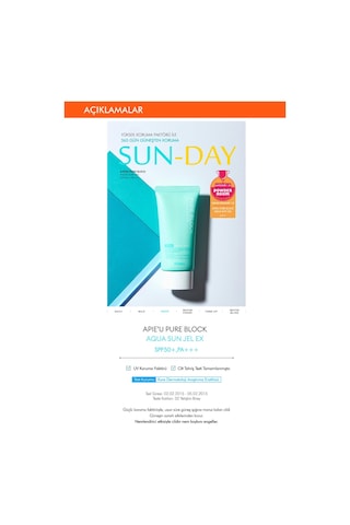 Missha Su Bazlı Nemlendirici Hafif Güneş Koruyucu SPF50+/PA+++ APIEU Pure Block Aqua Sun Gel Ex 50 ML
