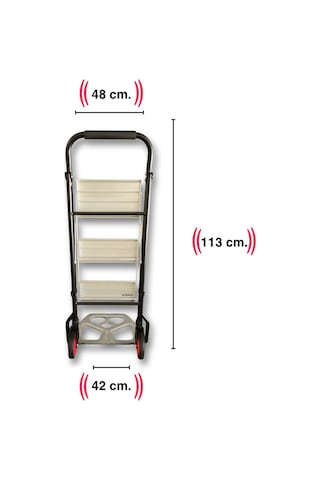 Endokon Portatif Çekçekli Merdiven - Tekerlekli - İkisi Bir Arada - 3 Basamaklı