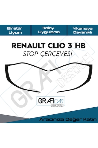 Renault Clio 3 Stop Çerçeve Sticker-Kolay Uygulama-Uzun Ömürlü