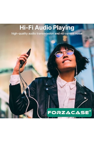 Forzacase 3in1 Type-c Pd 100w Girişli 3.5 Mm Aux Çevirici Kulaklık Jak Adaptör Fc1168 1 Adet