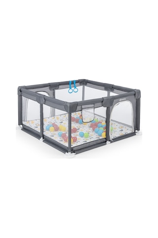 Original Playard Plus Güvenli Bebek Ve Çocuk Oyun Alanı Oyun Parkı 120x120 Oyun Matı Ve Topları Gri