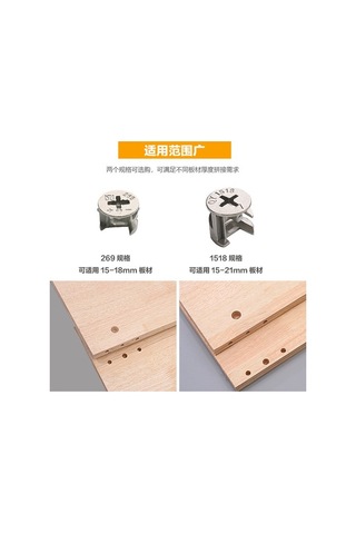 3'ü 1 Arada Vidalı Mobilya Konektörü Elbise Dolabı Bağlantı Fikstürü Eksantrik Somun Bağlantısı 6822