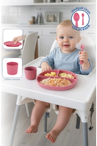 Babyjem 917 Silikon Beslenme Seti Silikon Kaşık Hediyeli