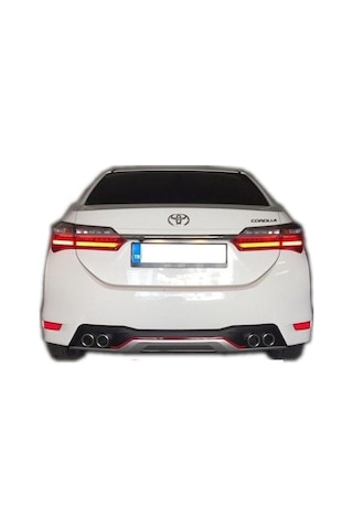 Toyota Corolla Uyumlu Difüzör Egsoz Görünümlü Kırmızı Şeridli