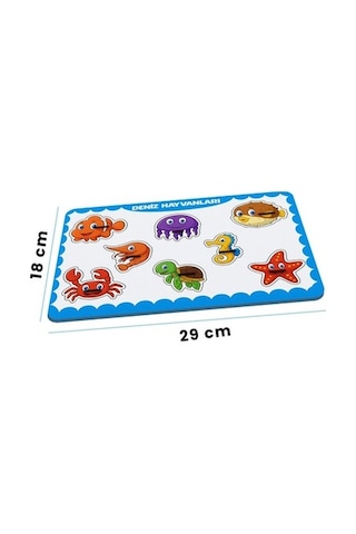 Deniz Hayvanları Temalı 8 Parça Ahşap Puzzle Eğitici