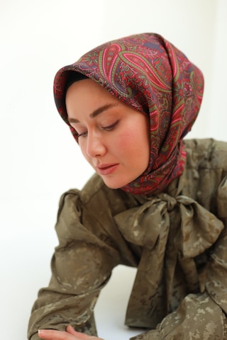 Silk Home Twill İpek Eşarp 11455-06 Narçiçeği, Funda, Yeşil, Pembe