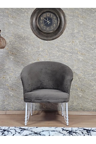 Tekli Teddy Beyaz Boyalı Telli Ayak Çay Seti Koltuk Tekli Berjer Çok Renkli