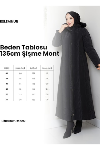 Eslemnur Nova Kumaş Şişme Mont 135cm Füme