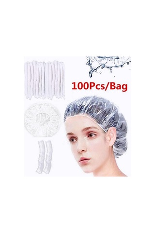 Tek Kullanımlık Duş Boneleri, Kadınlar İçin Su Geçirmez Banyo Boneleri, Şeffaf Büyük Saç Boneleri 100 Adet