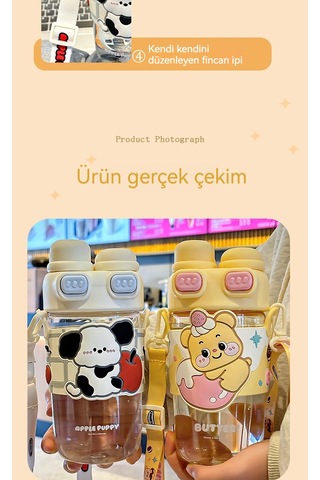 Jian Fan Çiftkapaklı Plastik Hasıriçme Bardağıbeyaz Beyaz