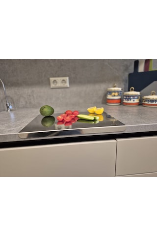 Kesme Tahtası 50cm X 60cm Paslanmaz Çelik Metalik Gri