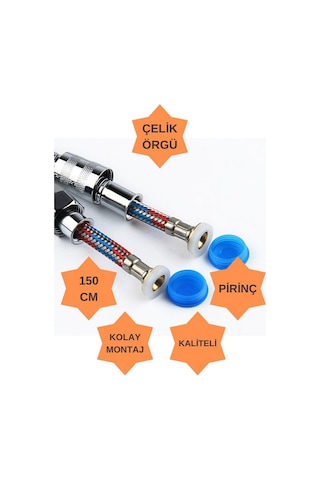 5 Fonksiyon Royal Duş Başlığı Duş Askısı 1,5 Örgülü Krom Duş Hort Beyaz