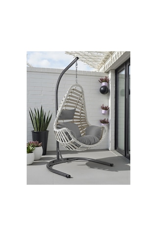 Seferihisar Tek Kişilik Rattan Salıncak 135 135 Beyaz