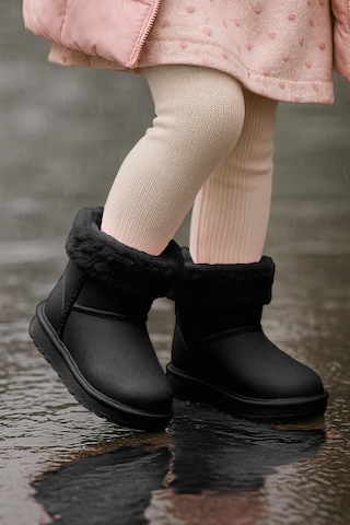 Kaptan Junior Çocuk İçi Kürklü Su Geçirmez Yağmur, Kışlık Bot Siyah