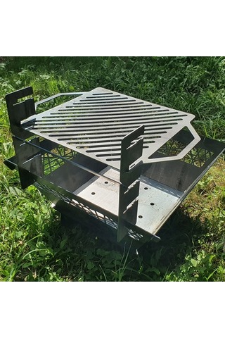 Portatif Ateş Çukuru Kademeli Izgaralı Bahçeniz İçin Dekoratif Siyah